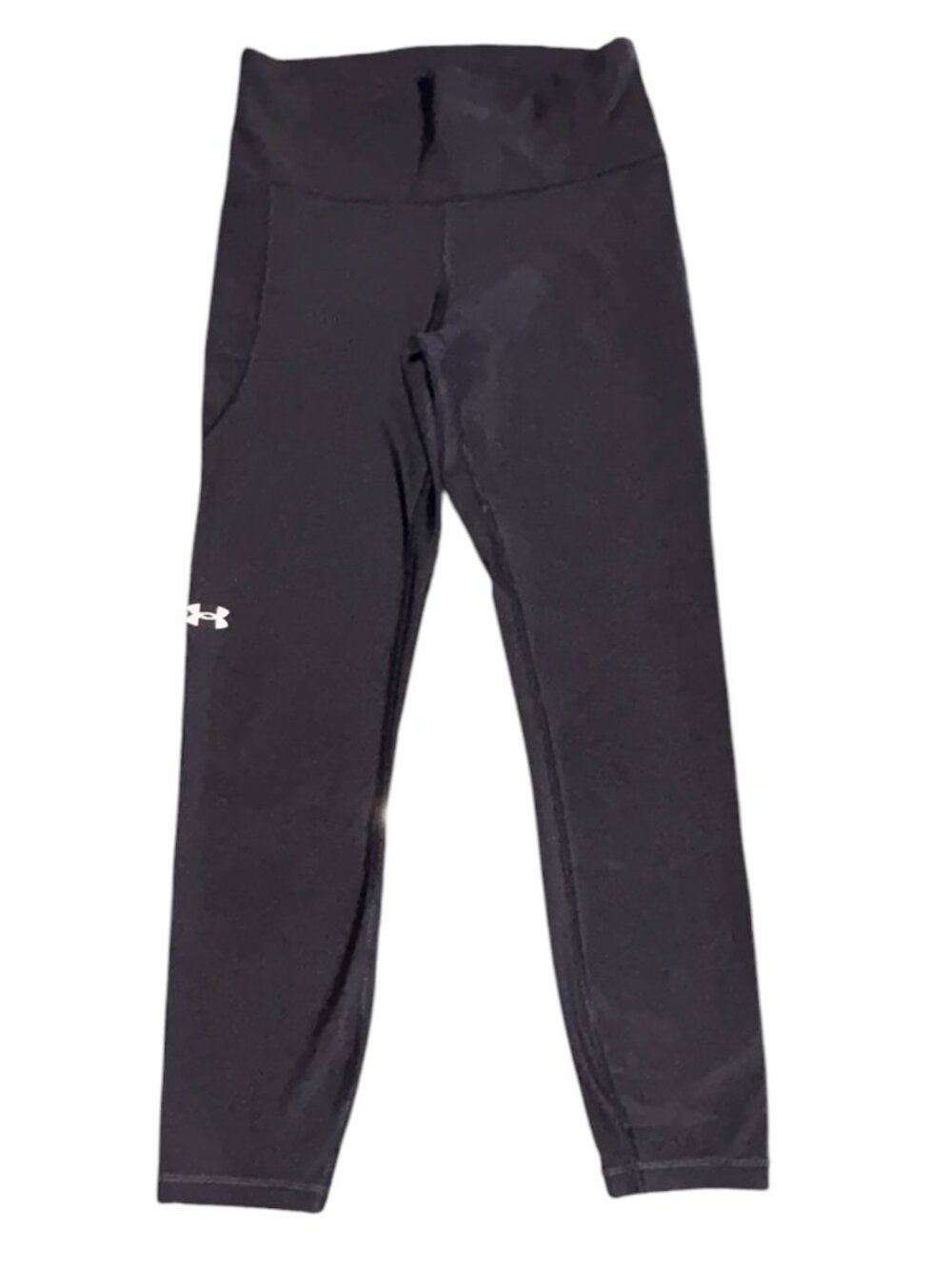 Under Armour Black Cropped Yoga Pants Leggings Compression Pocket Womens Small